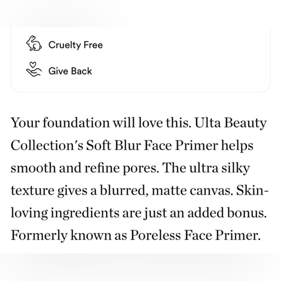 $4❤️‍🔥 Ulta Beauty Poreless Face Primer Mini 🪞 NEW Foundation Makeup - Picture 3 of 5